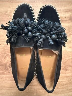Christian Louboutin Black tassel Loafers